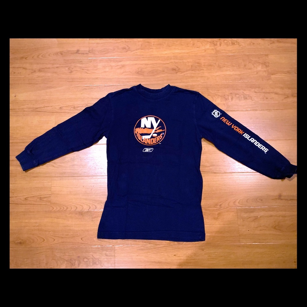 Reebok Navy Blue New York Islanders Long Sleeve Tee